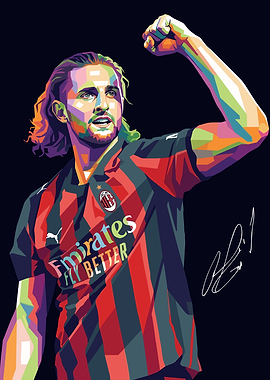 Adrien Rabiot Football Player in Pop Art Style