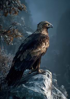 Golden Eagle on a Rocky Ledge
