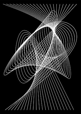 Abstract White Lines on Black Background