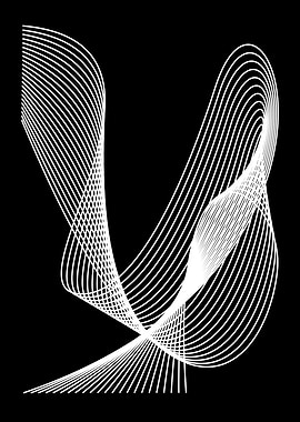 Abstract White Lines on Black Background