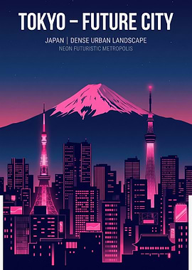 Tokyo Future City Neon Landscape