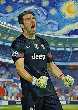 Gianluigi Buffon in Starry Night Style