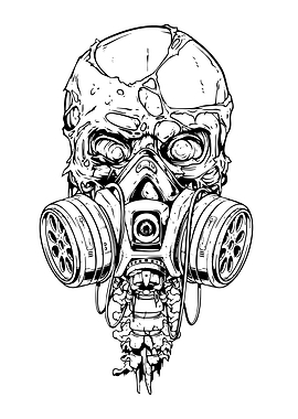 Skull with Gas Mask