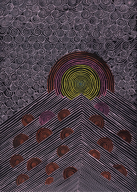 Abstract Swirls and Geometric Mountains