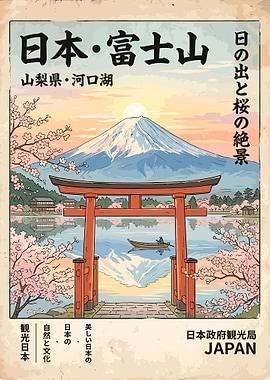 Mount Fuji and Cherry Blossoms