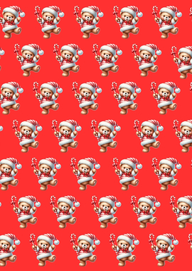 Cute Christmas Teddy Bears Pattern
