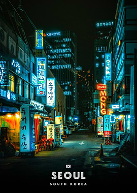 Seoul Street at Night