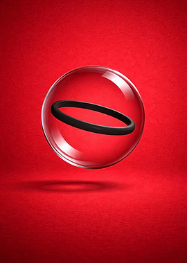 Black Ring in Glass Sphere