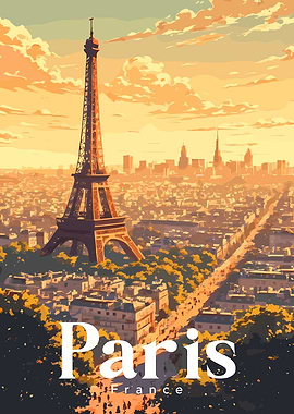 Paris Eiffel Tower Sunset