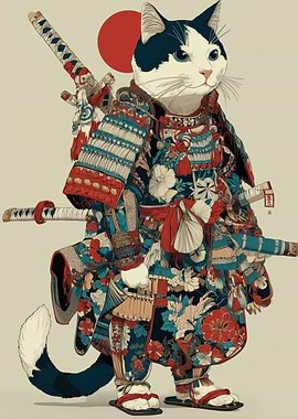 Samurai Cat Warrior