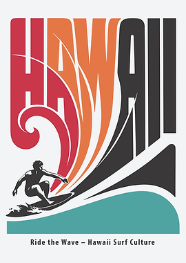 Hawaii Surfing Graphic