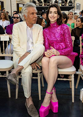 Anne Hathaway and Valentino at Fashion Show