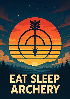Eat Sleep Archery Sunset Poster