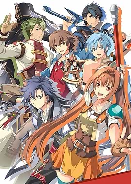 Anime characters posing together