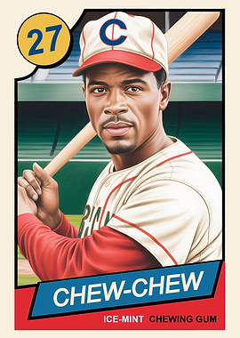 Vintage Baseball Card with Player