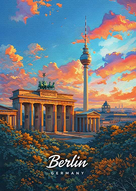 Berlin Cityscape at Sunset