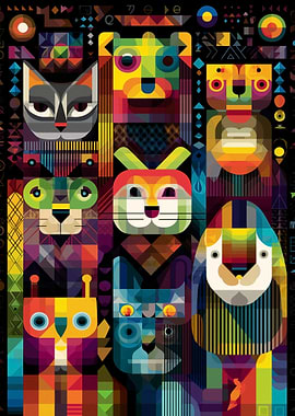 Geometric Animal Portraits