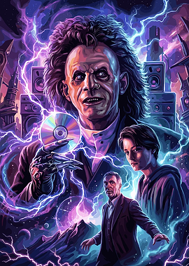 Sci-Fi Movie Poster with Lightning