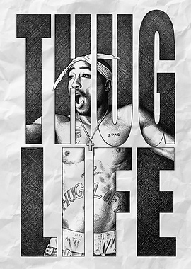 Tupac Shakur Thug Life Portrait