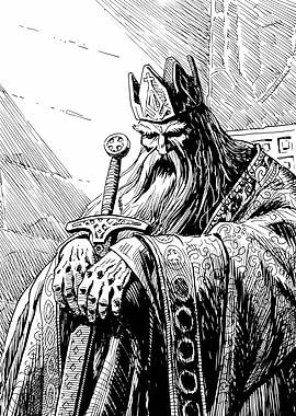 King holding a sword