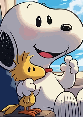 Snoopy and Woodstock hugging