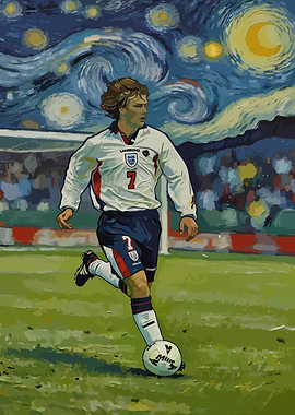 Footballer in Van Gogh Style