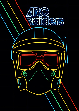 ARC Raiders Neon Helmet Poster