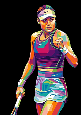 Emma Raducanu Tennis Player Pop Art