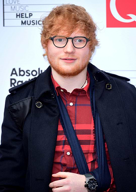 Ed Sheeran with arm sling
