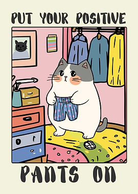 Cute Cat Putting On Pants