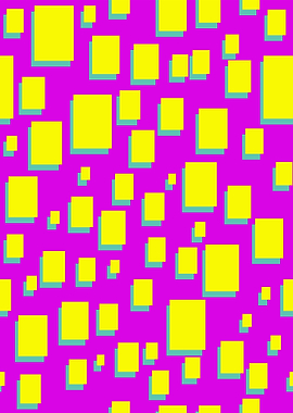 Yellow Squares on Pink Background