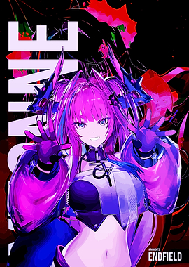 Anime Girl with Pink Hair and Dragon Horns