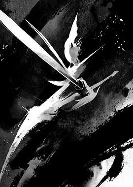 Dynamic Sword Slash Abstract Art