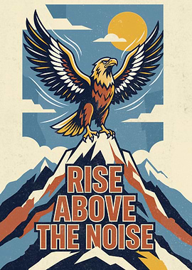 Eagle on Mountain with Inspirational Text