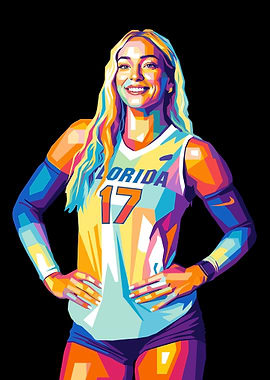 Isabel Martin Volleyball Player Pop Art