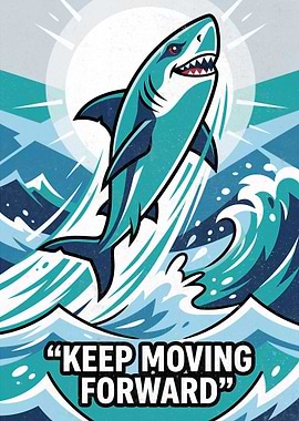 Shark Jumping Out of Waves