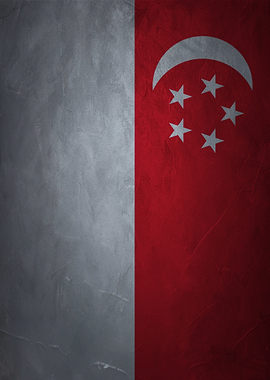 Singapore Flag Grunge Texture
