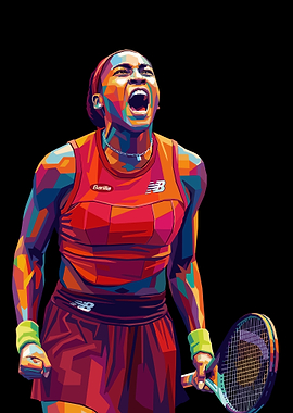 Coco Gauff Tennis Player Pop Art