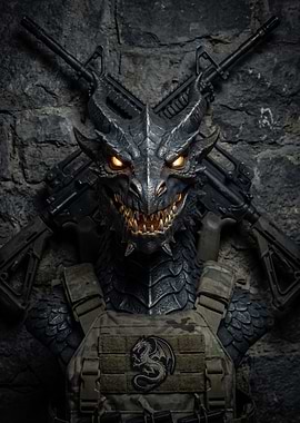 Dragon Warrior with Military Gear