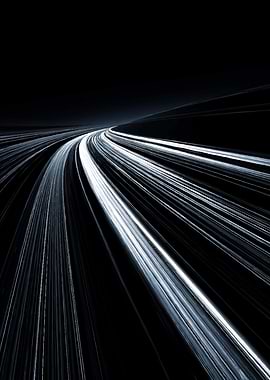 Abstract Light Trails on a Dark Background