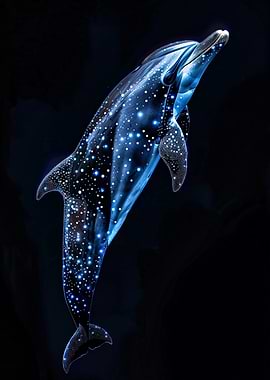 Starlit Dolphin Leaping