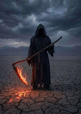 Grim Reaper with Fiery Scythe