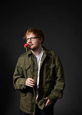 Ed Sheeran with a Rose