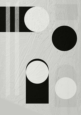 Abstract Geometric Shapes in Monochrome