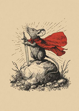Brave Mouse with Sword and Cape