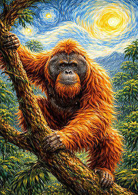 Orangutan Starry Night