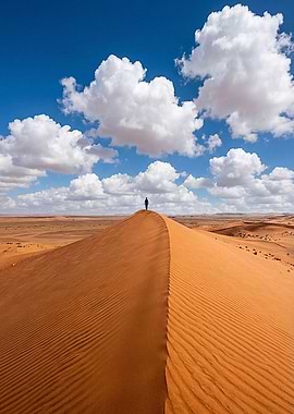 Lone figure on a desert dune