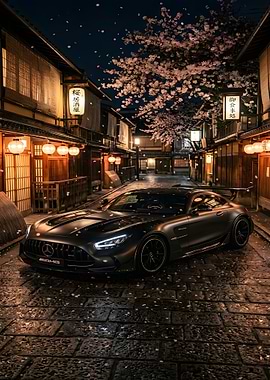 Luxury Car in Japanese Street