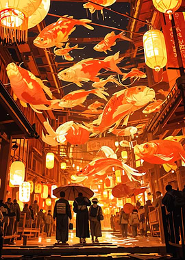 Lantern Festival with Koi Fish
