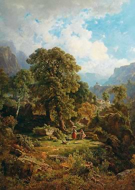 Pastoral Landscape with Figures